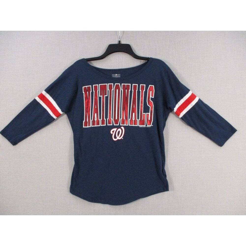 Washington Nationals Womens 3/4 Sleeve‎ Top M By Campus Lifestyle 100% Cotton